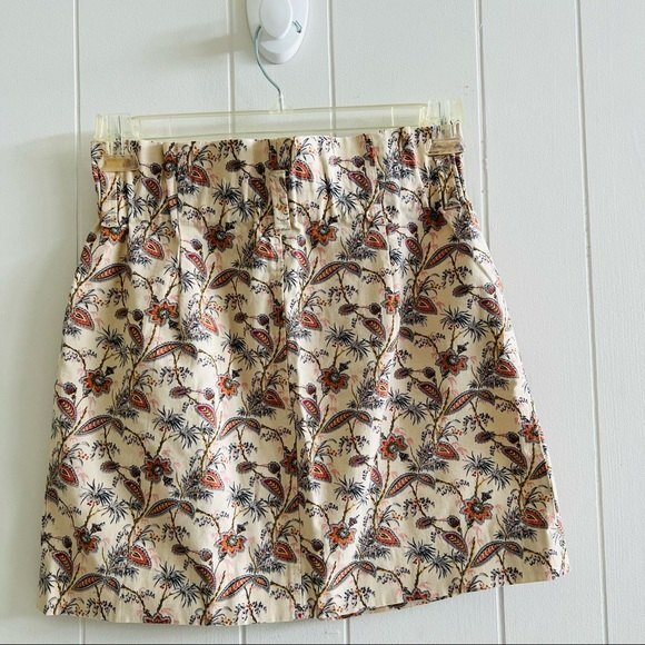 Zara Woman Floral Fitted Tulip High Paper Bag Waist Mini Skirt w/ Pockets - Picture 2 of 11